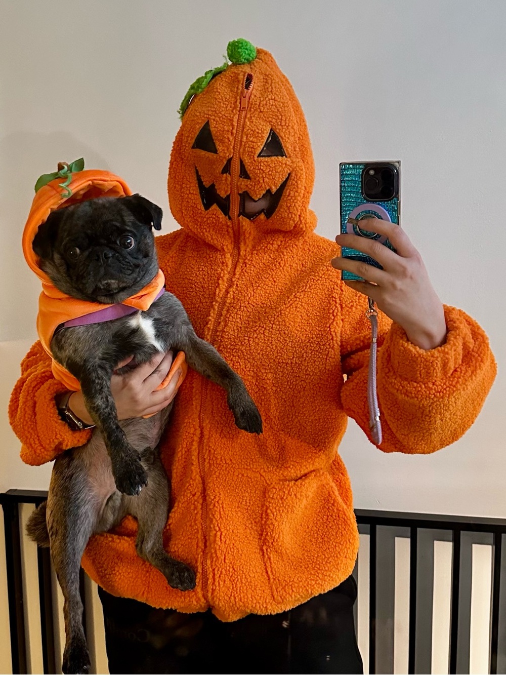 PUMPKIN HOODED SHERPA JACKET Halloween Hoodie Full Zip Small